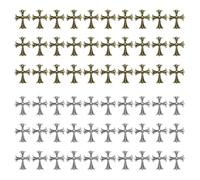 60 pezzi Charms Croce Unghie 3D Cuore Stella Gemme per unghie Stile misto Sliver Nail Charms metallo Punk Vintage Nail Art Supplies per la decorazione delle unghie acriliche (2#)