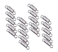 60 Pezzi Chiusure a Vite Per Gioielli Fai Da Te, Chiusure Magnetiche Per Collane E Braccialetti, Connettori in Metallo Argento 15X4Mm