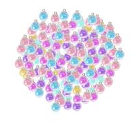 60 Pezzi ciondolo palla di vetro，Mini Trasparente Globo Bottiglia，per Fare Collana, Orecchini, Fai Da Te Artigianato.
