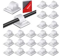 60 Pezzi Clip Fermacavi Adesivi Mini Clip per Luci Esterne Fermagli per Cavi di Luci Autoadesivi Clip per Organizer di Luci Gestione per Fata Luce Catena Luminosa (Bianco, S)