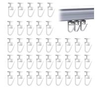 60 Pezzi Cursori per Tende Gancio per Binario Tende Ganci per Tende Scorrevoli per Binario Curtain Glider Hooks per Tenda di Finestra Tenda Della Porta e Tenda Della Doccia