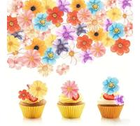60 pezzi di carta commestibile per decorare torte fiori, decorazioni torta e cupcake compleanno, per torte per compleanno, battesimo, matrimonio