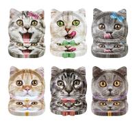 60 pezzi di piatti di carta per feste di compleanno di gatti veri, piatti con motivi di gatti carini per decorazioni di compleanno di animali domestici, forniture per feste a tema gatto, baby shower
