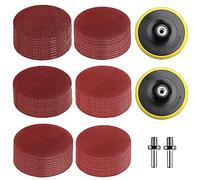 60 Pezzi Dischi Abrasivi, Kit lucidatura Fari, lucidatrice Rotorbitale 40/80/120/180/240/320, Carta Abrasiva per Smerigliatrice, con 2 Dischi Autoadesivi + 2 Asta Collegamento