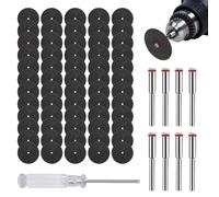60 Pezzi Dischi da Taglio Compatibili con Dremel, 32 mm Mini Dischi da Taglio in Metallo, con 8 Mandrino da 3 mm per Accessori Rotanti Accessori per Dremel per Utensile Rotante