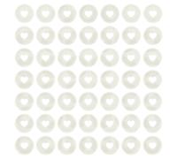 60 Pezzi Dischi Plastica Legatoria, 24mm Cuore per Discbound, Bianco