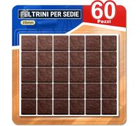 60 Pezzi Feltrini Adesivi per Sedie E Mobili, Antigraffio, Silenziosi, Protezion