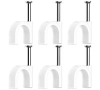 60 Pezzi Fermacavi,Fermacavo con Chiodo,Graffette Clip per Cavi,Fermacavi muro Chiodini,Chiodi Fermacavo,Graffette Fermacavo,Fermacavi Rotondi,per Fissaggio di Cavi(10mm)