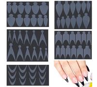 60 pezzi francesi Adesivo Per Nai Form stencil forma francese adesivo de Unghie Doppia Forma per French Manicure adesivi per stencil per unghie french per Unghie French Fai da Te (Trasparenza)