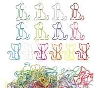 60 Pezzi Graffette Colorate, Graffetta a Forma di Gatto Cane, Graffette Ufficio, Fermagli per Ufficio, Graffette Metalliche Piccole, Fermagli per Lettere, Carta, Cartoline
