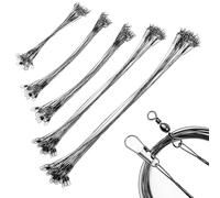 60 pezzi in filo di acciaio inox tracce luccio, anti-morso leader da pesca con girelle, accessori per lenza da pesca per esche in acqua dolce (10/15/20/25/30 cm)