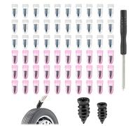 60 Pezzi Kit Riparazione Pneumatici Chiodi in Gomma 30 Grandi 30 Piccoli con Cacciavite Riparazione Veloce Forature per Auto Moto Scooter Bici Pneumatici Tubeless