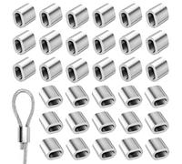 60 Pezzi Manicotto in Alluminio M6 Ghiere in Alluminio Morsetti in Alluminio Morsetto Maniche per 6 mm Corda in Acciaio Fune Cavo