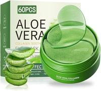 60 Pezzi Maschera Occhi all'Aloe Vera e Collagene, Patch Antirughe e Occhiaie, Idratante Intenso, Riduce Borse e Rughe, Migliora Elasticità e Luminosità della Pelle, per Uomo e Donna