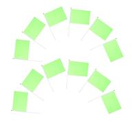 60 Pezzi Mini Bandierine Verdi Lisce, Piccole, Bastoncino
