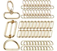 60 Pezzi Moschettoni per Borse Ganci per Borse Uncinetto,Anelli per Borse,Accessori per Borse fai da te, Fibbia Metallo,Accessori Borse Uncinetto,Ganci per Tracolla Borsa,Portachiavi Oro-32mm
