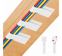60 Pezzi Organizer Cavi per Sotto il Tavolo con Gancio e Anello, Bianco | Cable Management Fermacavi Adesivi, Autoadesive Organizzatore Cavi per TV, PC, Portatile, Ethernet, Scrivania