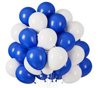 60 Pezzi Palloncini Blu Bianchi, Palloncini a Elio Blu Opaco, Palloncini in Lattice Bianco Blu, Palloncino Blu da 12 Pollici per Ragazzi Bambini Compleanno Matrimonio Baby Shower Feste Fidanzamento
