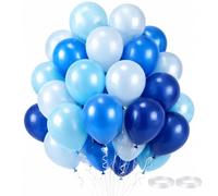 60 Pezzi Palloncini Blu, Palloncino di Elio Azzurro Cielo | Blu Scuro, Metallici e Blue Navy Palloncini in Lattice, per Uomo, Compleanno, Matrimonio, Battesimo, Comunione