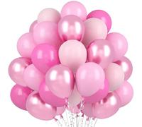 60 Pezzi Palloncini Rosa, Palloncini Compleanno Rosa, Palloncini Rosa Metallizzati, Palloncini Rosa Cipria, Palloncini Battesimo Bimba, Palloncino Rosa per Compleanno Matrimonio Baby Shower