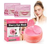 60 Pezzi Patch Occhi Antirughe,Patch Occhiaie e Borse,Collagene Patch Occhi con 2 Pezzi Maschera per le Labbra,Anti-Rughe,Contorno Occhi Idratante,Rimuovi Borse e Puffiness(Rosa)