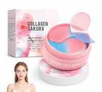 60 Pezzi Patch Occhi Hydrogel Sakura,Maschera Contorno Occhi Idratante,Eye Patch con Collagene e Acido Ialuronico,Patch Occhi per Occhiaie e Borse,Trattamento Rinfrescante Donna Uomo,80g