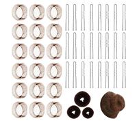 60 Pezzi Retina per Capelli Chignon Marrone Scuro con 3 Donut per Capelli Caffè & 100 Forcine per Capelli Nere 6cm - Rete Elastica Invisibile, Retine per Capelli, Donne, Ragazze, Ballerine, Infermiere