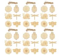 60 Pezzi Ritagli in Legno di Animali per Bricolage | Superficie Liscia e Scrivibile, Legno Naturale Beige, per Maestri e Genitori, Feste a Tema e Pacchi Regalo