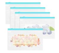 60 Pezzi Sacchetti Freezer Riutilizzabili,1L,23 × 14 × 4 cm Sacchetti per Congelatore per Alimenti Senza BPA,Sacchetto Congelatore con Zip con Fondo Espandibile per Frutta,Verdura,Carne,Cereali,Snack