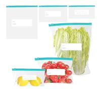 60 Pezzi Sacchetti Freezer Riutilizzabili,Sacchetti Freezer con Zip,Sacchetto per Congelatore per Alimenti Senza Bpa,Sacchetto per Congelatore Freezers Riutilizzabili,Frutta,Verdura,Carne