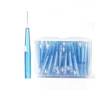 60 pezzi/scatola stuzzicadenti spazzolino interdentale dentale 0,6-1,5 mm pulizia tra i denti filo interdentale a forma di I(Blue)