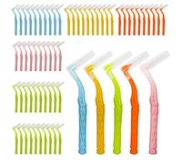 60 Pezzi Scovolini Interdentali Scovolino Denti Gum Spazzolino Interdentale Pulizia Denti 5 Misure di Spazzolini a Forma di L per la Pulizia Dei Denti (5 Colori)