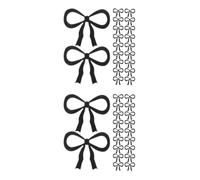 60 Pezzi Segnabicchieri a Fiocco in Acrilico Nero per Cocktail e Feste | Accessori Decorativi Coquette, Aggancio Non Adesivo sui Bordi dei Bicchieri, per Eventi Catering e Addii al Nubilato
