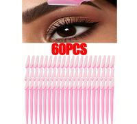 60 pezzi Set di rasoi e rifinitori per sopracciglia, rimuovi calli e strumenti per la cura dei peli del corpo, set di rasoi per viso e sopracciglia con lame a lungo manico e protezioni di precisione, 