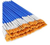 60 Pezzi Set Pennelli Paint Brush Set per Artisti, Adulti e Bambini (Blu), 7mm Pennelli Piatti per Dipingere Acquerello e Acrilico
