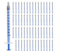 60 Pezzi Siringhe 1 ml senza Ago: TAIHOBO 1ml Siringa di Plastica Riutilizzabili, Siringhe senza Tappo per Piccoli Animali Domestici, Colla Applicatore, Laboratori Scientifici e Misurare Liquidi (Blu)