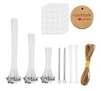 60 Pezzi Stoppini per Candele, Stoppini in Cotone per Candele, Stoppini di Naturali Candela, Aromaterapia, Tre Lunghezze (10/15/20 cm), per Fabbricazione di Candele Candela Fai da Te