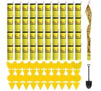 60 Pezzi Trappole per Mosche, 40X Cattura Mosche ed 20X Acchiappa Moscerini Giallo per Piante in Totale, Anti Moscerini
