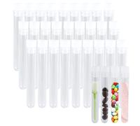 60 pezzi tubi di vuoti campioni, provette plastica con tappo, provette plastica, trasparenti, per perline, caramelle, aghi, semi, gocce di cioccolato, sali da bagno, perle
