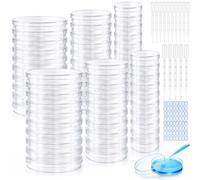 60 piastre di Petri con coperchio, 35 mm, 60 mm, 90 mm, con contagocce per pipette da 3 ml, 5 ml, in plastica trasparente, per laboratorio, scuola, biologia, microbiologia, progetti scientifici