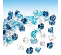 60 pietre di ghiaccio finte in acrilico - Cubetti di ghiaccio in plastica trasparente per riempire vasi, decorazioni da spargere da tavolo, centrotavola per feste e matrimoni, oggetti di scena per