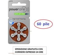 120 Batterie per apparecchi acustici POWER ONE 312 powerone PR41 marrone