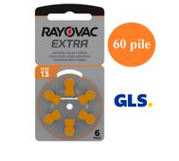 180 batterie per apparecchi acustici RAYOVAC EXTRA 13 arancioni PR48 3 scatole