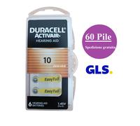 Duracell Batterie per apparecchi acustici ACTIVAIR 10 PR70 gialle 1,45V – 30 pezzi