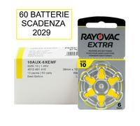 60 pile rayovac 10 PR70 gialle protesi udito batterie per apparecchi acustici