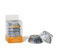 60 Pirottini in carta forno argento per muffin Ø5 x h3,2 cm Decora