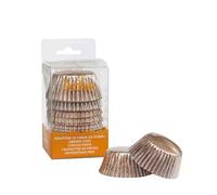 60 Pirottini in carta oro rosa per cottura muffin Ø5 x h 3,2 cm
