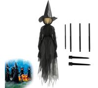 60 Pollch Witch Halloween Decorazioni All'aperto, Illuminarsi per Mano Urlando Streghe con Picchetti, Controllo Vocale Che Brilla per La Festa di Tomba del Prato Fuori Casa Witch