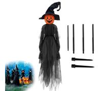 60 Pollch Witch Halloween Decorazioni All'aperto, Illuminarsi per Mano Urlando Streghe con Picchetti, Controllo Vocale Che Brilla per La Festa di Tomba del Prato Fuori Casa Pumpkinhead