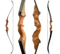 60 Pollici Tiro con L'Arco Takedown Arco Ricurvo e Frecce Set Adulti Arco da Caccia Riser in Legno Fatto a Mano 20-60lbs Archi Ricurvi (60lbs, Giallo)